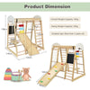 8 in 1 Climbing Toy Set Wooden Climber Playset with Slide Indoor Activity Center