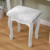 Dressing Table with Drawers, Mirror Stool Set Makeup Desk Vanity Table Bedroom