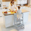 Kids Kitchen Step Stool 2-Step Toddler Standing Tower with 4-Side Safety Rail