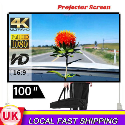 Projector Screen with Stand 100 inch Outdoor Indoor Movie Projection Screen 16:9