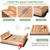Outdoor Kids Sand Pit Ball Box Convertible Cedar Sandbox 2 Foldable Bench Seats