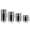 4Pc Stainless Steel Canister Set Tea Coffee Sugar Jars With Clear Window Storage