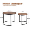 Set of 2 Round Nesting Coffee Table Compact Stacking Side Tables Space-saving