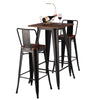 Square Breakfast Bar Table and Stool Set Kitchen Dining Room Metal Bistro Set UK