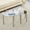 Nest of 3 Tempered Glass Nested Tables Side End Lamp Sofa Tables Living Room