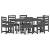 7 Piece Garden Dining Set Grey Solid Wood Pine I8G6