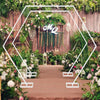 Large Size Hexagon Wedding Arch Frame Balloon Flower Stand Backdrop Hoop 2M-2.4M