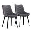 Set of 2 Dining Chairs Velvet Padded Seat Metal Leg Kitchen Chairs Multicolor