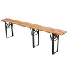 BIRCHTREE Outdoor Wooden Folding Beer Table Bench Set Trestle Garden Steel Leg