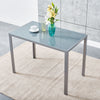 Glass Dining Table and 2 / 4 Grey Chairs Optional Lounge Office Home Furniture