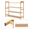 4 TIERS BAMBOO SHOE RACK FOOTWEAR ORGANISER WOODEN STORAGE SHELVES STAND