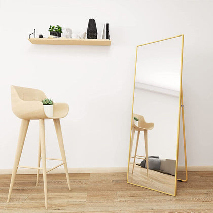 WallMount Floor Mirror Dressing Makeup Bedroom Mirror Tilting Full-length Mirror