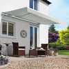 Patio Awning Manual GardenCanopy Sunshade Retractable Shelter Outdoor Shade Grey