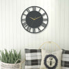 Round 30cm Kitchen Living Room Wall Clock Roman Numeral Skeleton Home Office