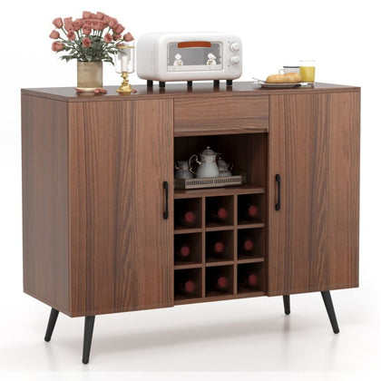 Kitchen Buffet Sideboard Modern Buffet Server Cabinet w/ Removable Wine Rack