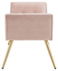 Window Seat Upholstered Bench Stool Blush Pink Fabric Chair Bedroom Living Room