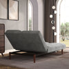 Multifunctional Adjust Sofa Bed Velvet Chesterfield 3 Seater Beige/Grey Sofabed