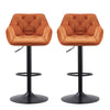 2/4X Luxury Bar Stools Velvet Padded＆Armrest Swivel Bar Chairs Breakfast Kitchen
