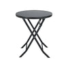 Indoor Outdoor Portable Garden Patio Bistro Dining Table Folding Glass Top Table