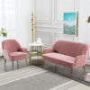 Pink Velvet Armchair Fireside Sofa 1 2 Seater Settee Couch Soft Chair Set Lounge