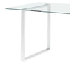 Tempered Glass Dining Table Rectangle Stand Coffee Desk with Chrome Legs Kitchen