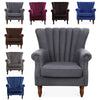 Velvet Linen Occasional Armchair Queen Anne Chair Lounge Oyster Wing Back Sofa