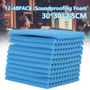 48pcs Blue&Black Studuio Soundproofing Acoustic Wedge Foam Tiles Wall Panels UK