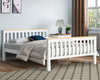 White Solid Wooden Bed Frame 3ft Single 4ft6 Double King Size Bed With Mattress