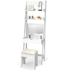 3 IN 1 Vanity Dressing Table Set Book Storage Shelf Ladder Desk W/ Mirror Stool