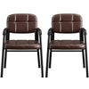 Dining Chairs Set of 2 Leather Office Chairs with Armrest Ergonomic Guest Chiar