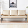 Modern 3-Seater Faux Leather Sofa Armchair Black/Cream/Brown Couches Living Room