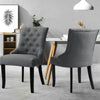 2/4Pcs Button Back Dining Chairs Dark Grey Living Room Upholstered Leisure Chair