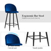 2X Bar Stools Kitchen Velvet Padded Bar Chair w/Metal Legs Dinning Room