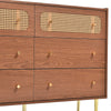 Chest of Drawers with 6 Drawers Rattan Cabinet Bedroom Furniture Storage Bedside