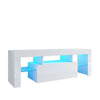 Modern TV Unit 160/130cm Cabinet White/Black High Gloss FREE LED RGB Lights