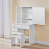 Vanity Dressing Table w/ Mirror Shelf Drawers Storage Stool Dresser Makeup Desk