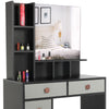 Dressing Table with Drawers, Mirror Stool Set Makeup Desk Vanity Table Bedroom