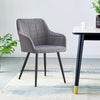 2X Grey Velvet Dining Chairs Armchairs Kitchen Dining Room Chair Padded Seat