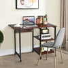 Folding Computer Desk Home Office Mobile Writing Table Workstation W/ 2 Shelves