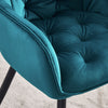 Modern Dining Chairs Velvet Padded Seat Metal Legs Kitchen Chair Home Office 1