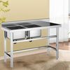 Kitchen SINK Commercial Catering 2/3 Bowl Workbench Prep Table Sink Basin Kit UK