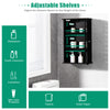 Louvered Bathroom Wall Cabinet Wall Mounted Storage Organizer Adjustable Shelves