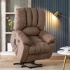 Armchair Electric Massage Power Lift Recliner Chair Single Sofa Brown Fabric