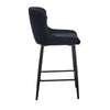 Pair of Barstools Velvet Bar Chair Blue Black Grey Padded Chair Kitchen Modern