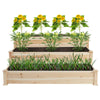 Outdoor 3 Tier Raised Garden Bed Wooden Planter Kit Stackable Large Growing Bed