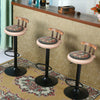 2 PU Breakfast Bar Stools Leather Seat Pub Style Vintage Wood Swivel Adjustable