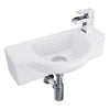 Modern Compact Cloakroom Wall Hung Basin Bathroom Hand Wash Sink White Ceramic