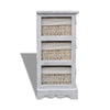 Wooden Wicker Basket Cabinet Storage Sideboard Chest Of Drawers Rack Shelf White