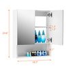 White Bathroom Mirror Cabinet Wall Mounted Storage LED Unit Corner Wooden Shelf