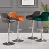 2/4 x Breakfast Bar Stools Bar Chairs Velvet Swivel Chrome Base Gas Lift Kitchen